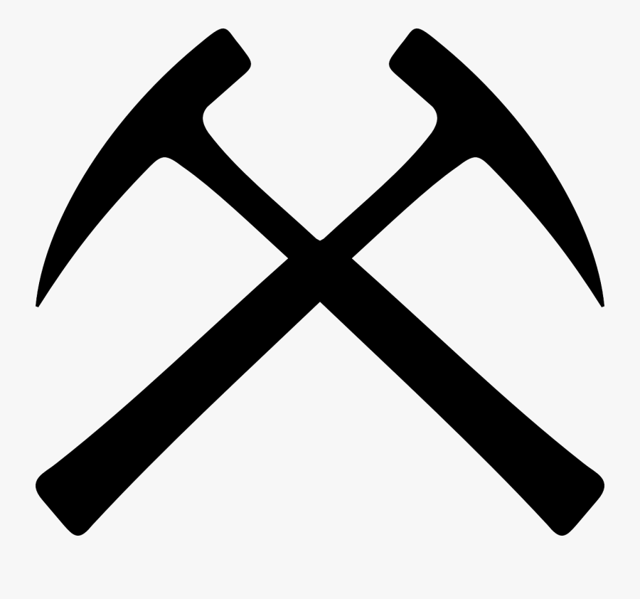 Hammers, Worker, Tool, Symbol - Crossed Rock Hammers, Transparent Clipart