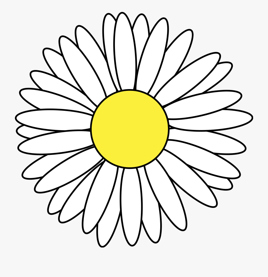 Clip Art Simple Daisy - Black And White Sunflower Clipart , Free ...