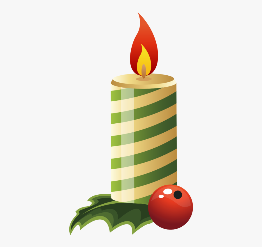 Green Christmas Candle Png Clipart Image - Candle Lamp Clipart Christmas, Transparent Clipart