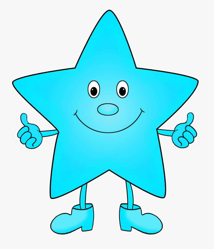 Star Clip Art Light Blue - Cartoon Colorful Star Clipart, Transparent Clipart