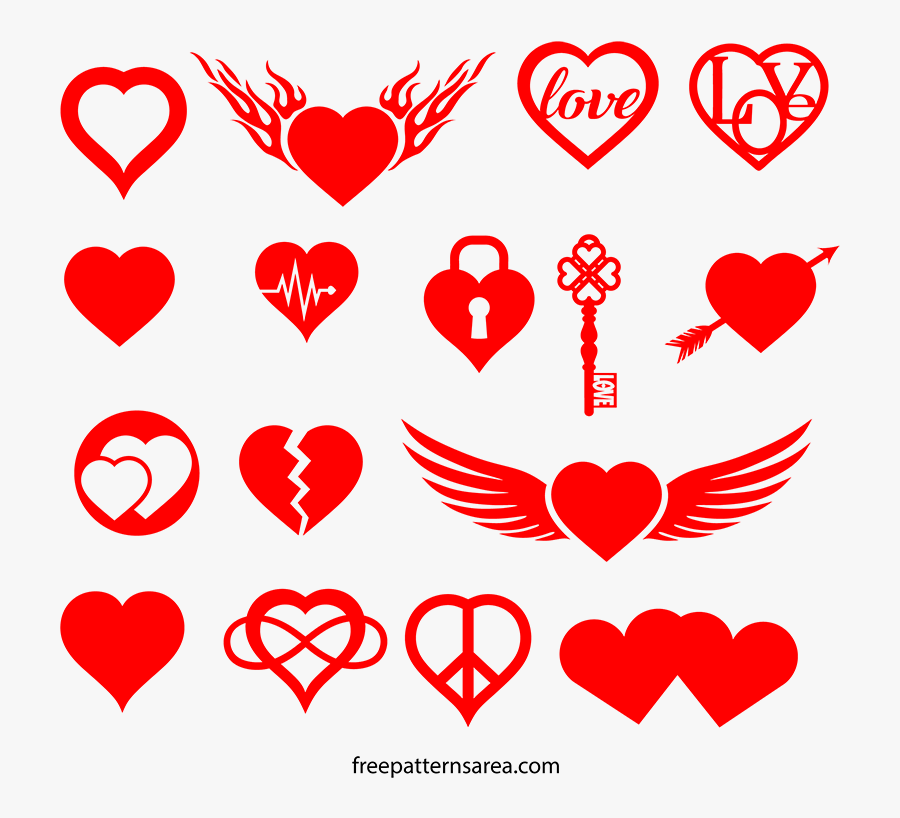 The Best Heart-love Symbol Silhouette Vector, Cut Out - Heart Symbols Of Love, Transparent Clipart