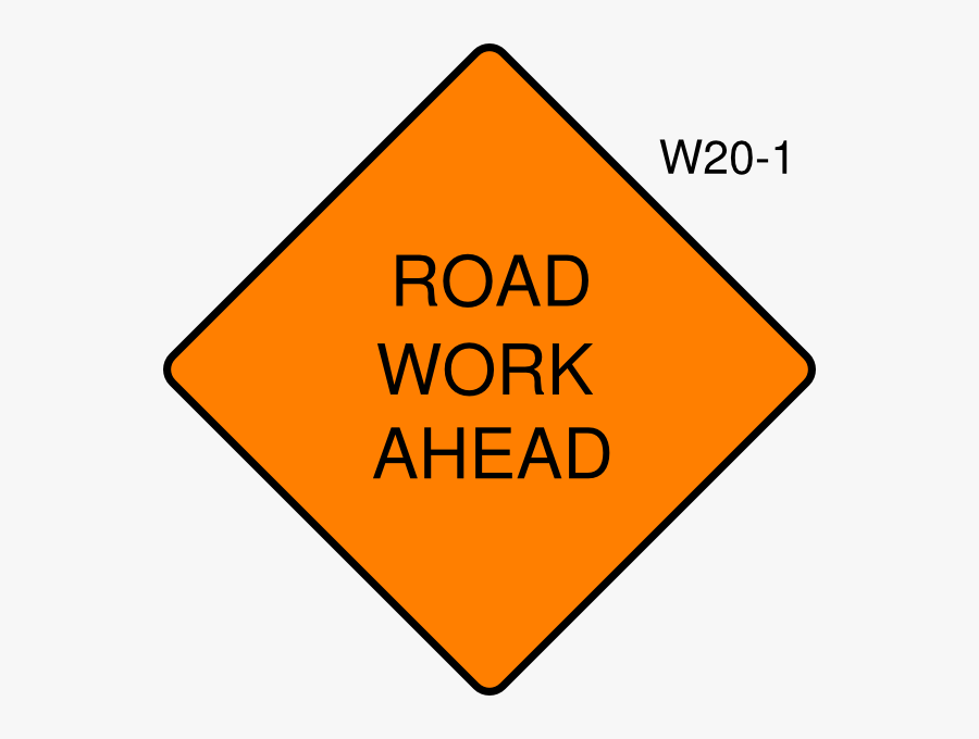 Transparent Road Clip Art - Road Work Sign, Transparent Clipart