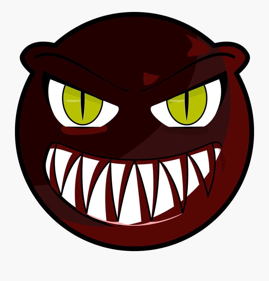 Angry Smile - Monster Face Clip Art, Transparent Clipart