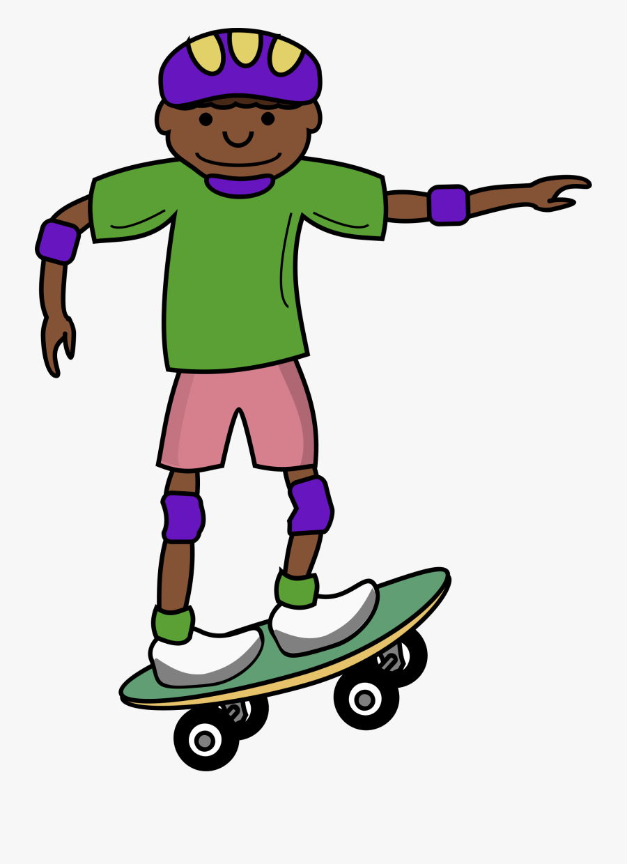 Skateboard African Kid - Kid Art Skateboard, Transparent Clipart
