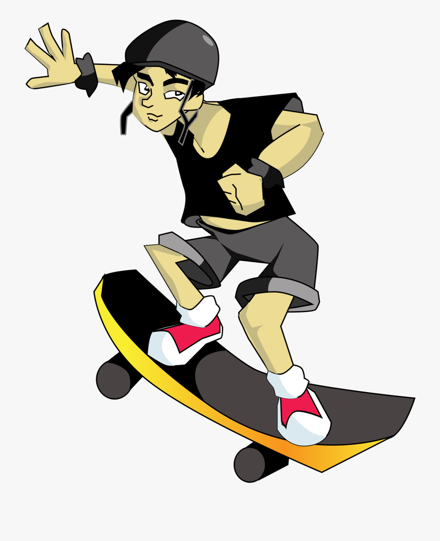 Skateboarding Equipment And Supplies,player,yellow - Skateboarding Clip Art, Transparent Clipart