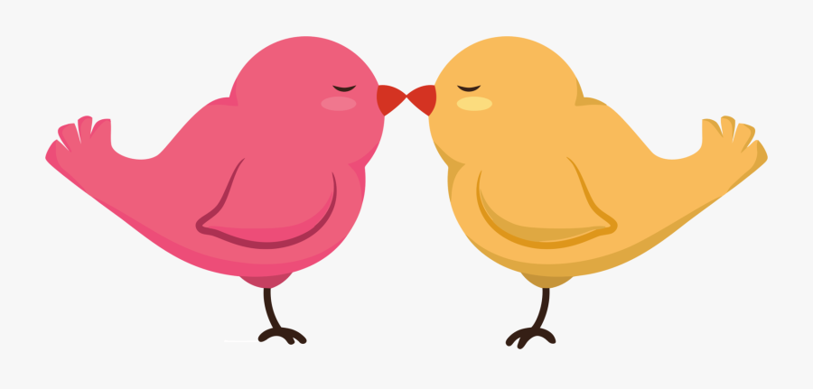 Pink,cartoon,love - Birds Wedding Cartoon, Transparent Clipart