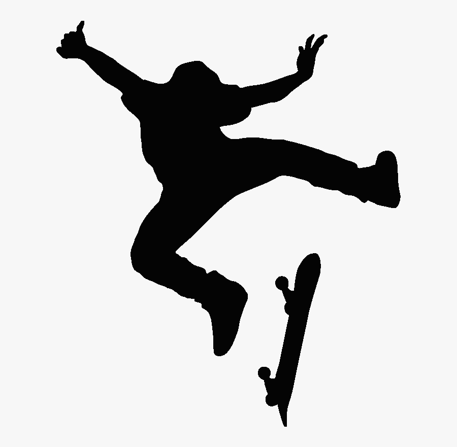 Silhouette Skateboard Png, Transparent Clipart