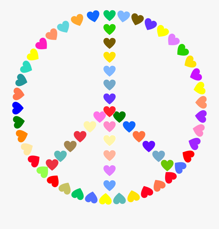 Peace Sign Clipart And Love Pencil In Color - Colorful Peace Sign Clipart, Transparent Clipart