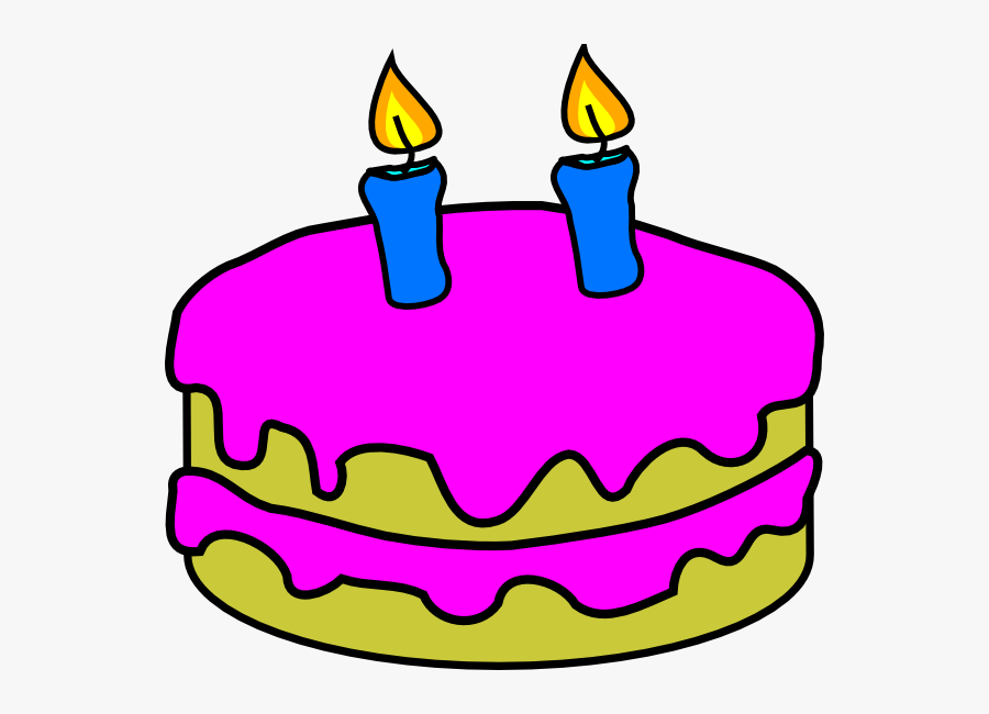 Birthday Cake 2 Candles, Transparent Clipart