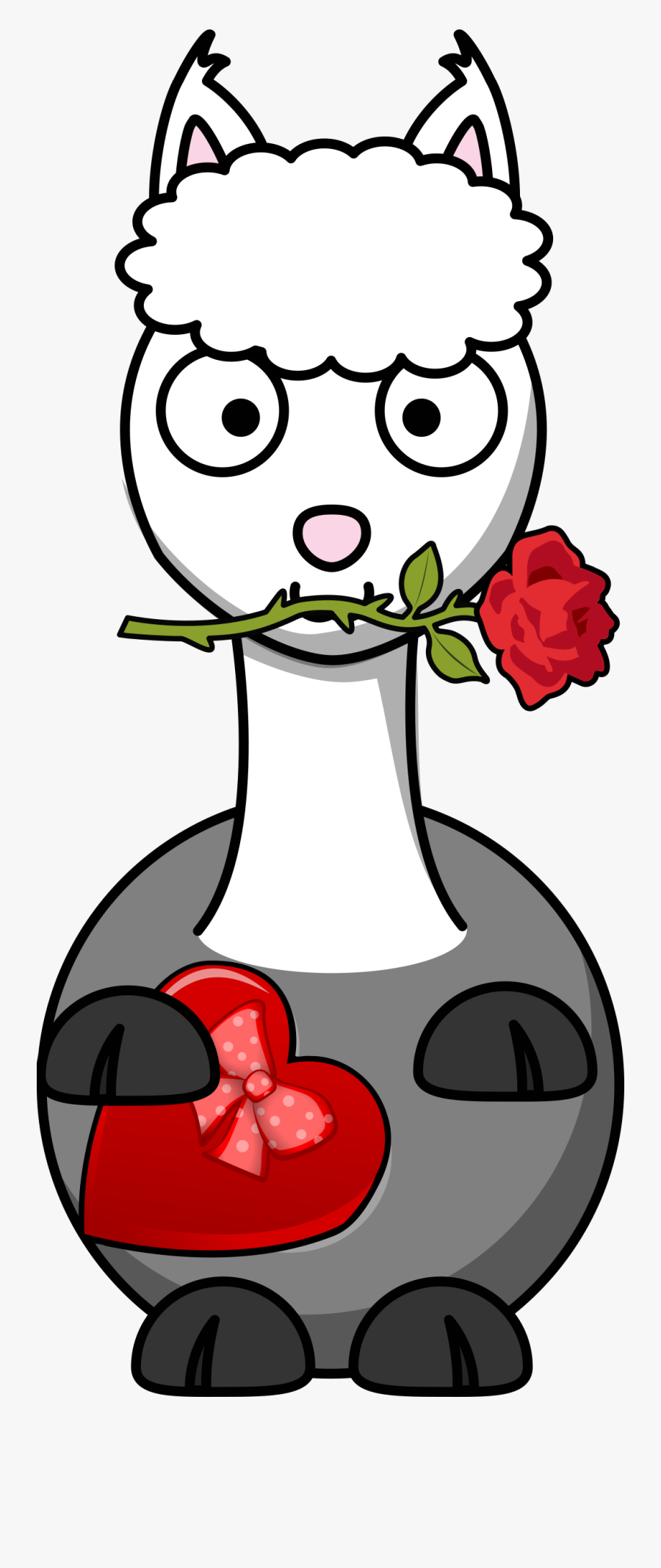 Alpaka In Love Clip Arts - Cute Cartoon Llama, Transparent Clipart
