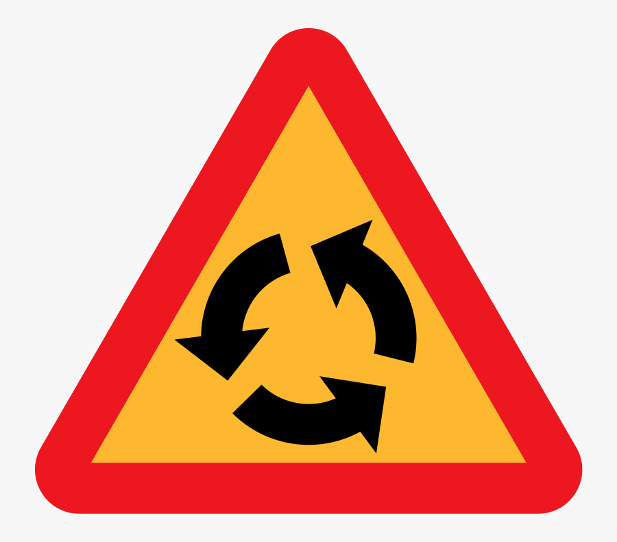 Zig Zag Road Sign, Transparent Clipart