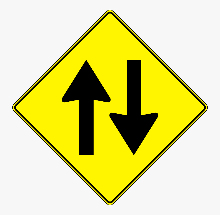 2 Lane Traffic Sign, Transparent Clipart