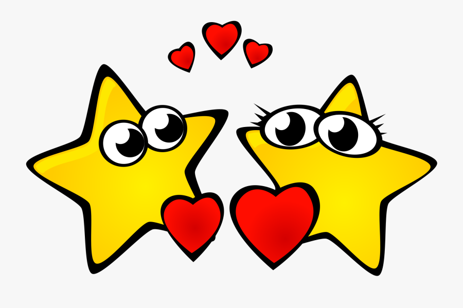 Love, In Love, Amorous, Erotic, Fond, Faces, Hearts - 2 Stars In Love, Transparent Clipart