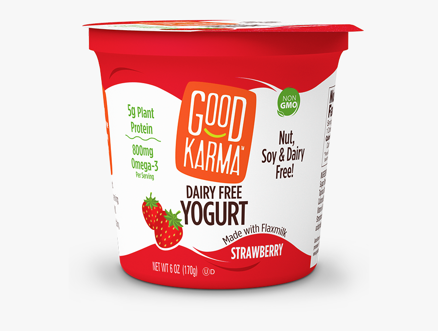 Transparent Strawberry Clipart - Good Karma Dairy Free Yogurt Strawberry, Transparent Clipart