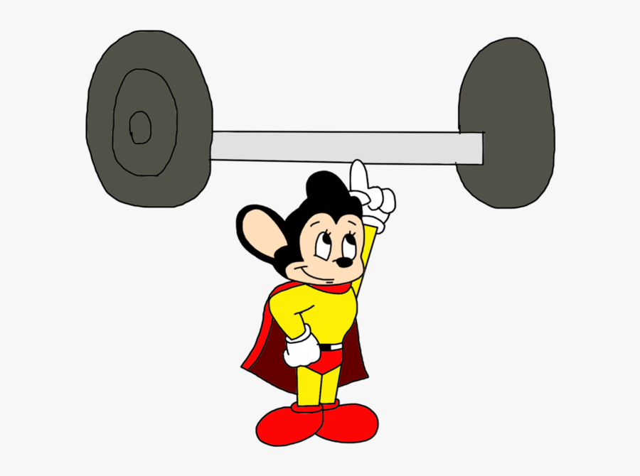 Mighty Mouse Doing Weightlifting At Olympics By - Cartoon Character