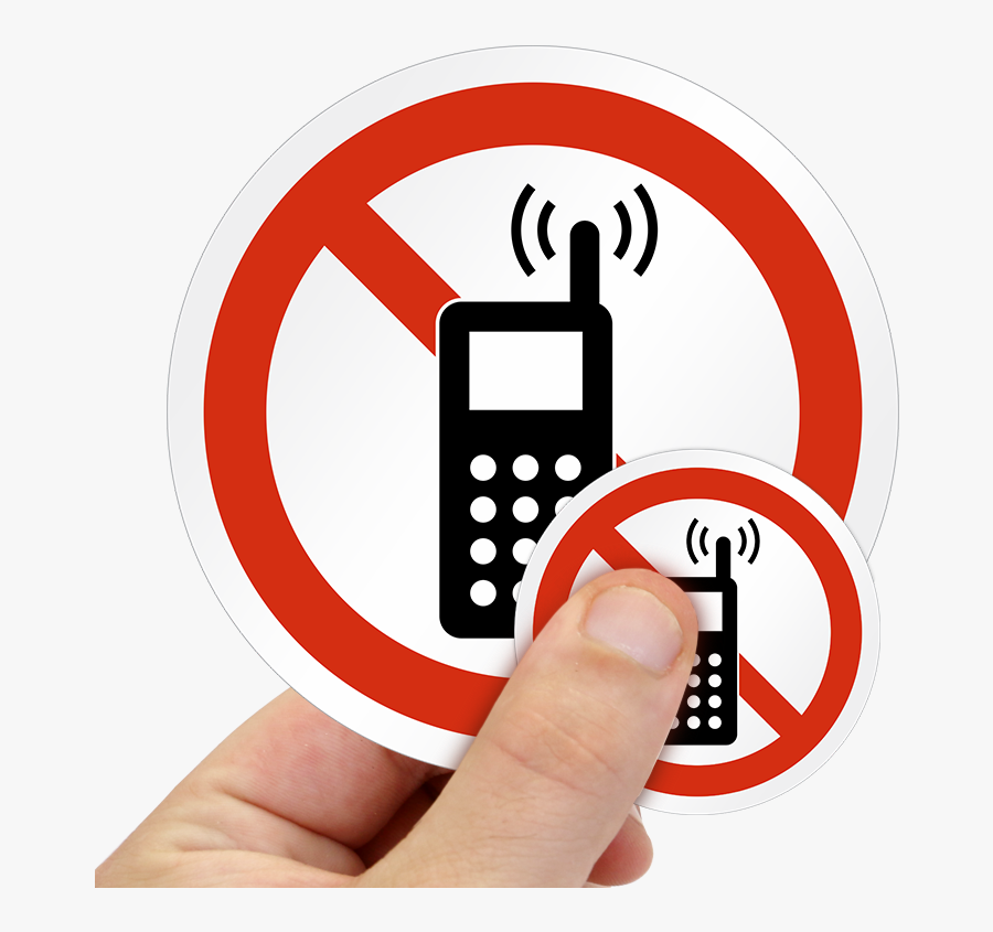 4 And Iso 3864-2 Prohibition Safety Label - Don T Use Cell Phone In Class, Transparent Clipart
