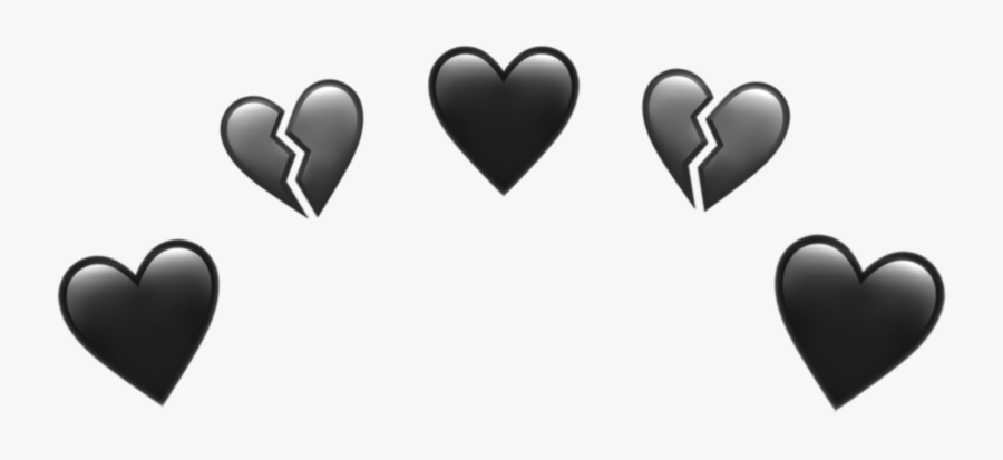 Black Heart Crown Emoji Transparent Png Black Heart - Heart Broken Crowns Transparent, Transparent Clipart