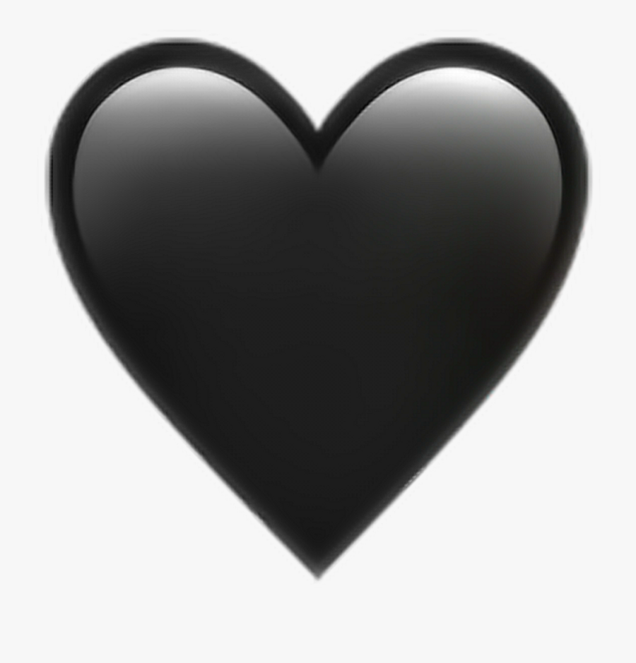 Iphone 5 Emoji Heart Ios Sticker - Ios Black Heart Emoji, Transparent Clipart