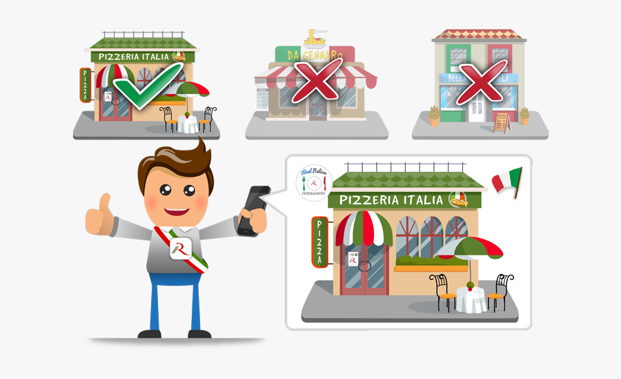 Find Real Italian Restaurants Everywhere - Cartoon, Transparent Clipart