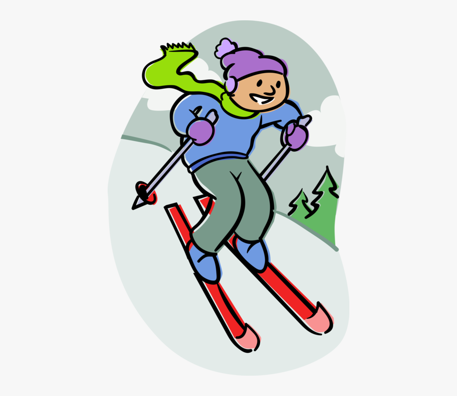 Alpine Skier Down Mountain Clipart , Png Download - Going Down The ...