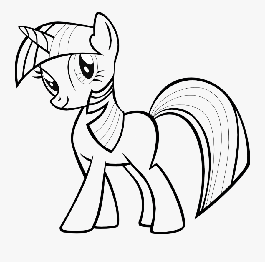 Twilight Sparkle Lineart - Little Pony Black And White, Transparent Clipart