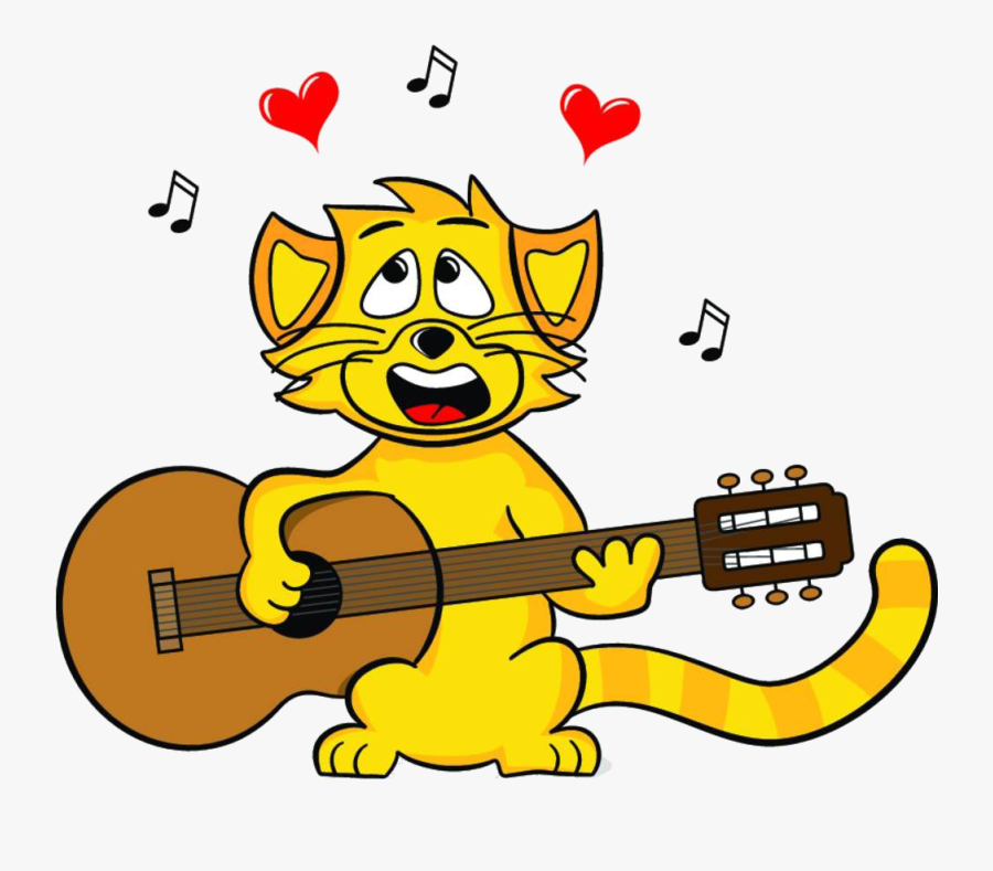 Clip Art Drawing Royalty Free Clip - Cat Playing Guitar Clipart, Transparent Clipart
