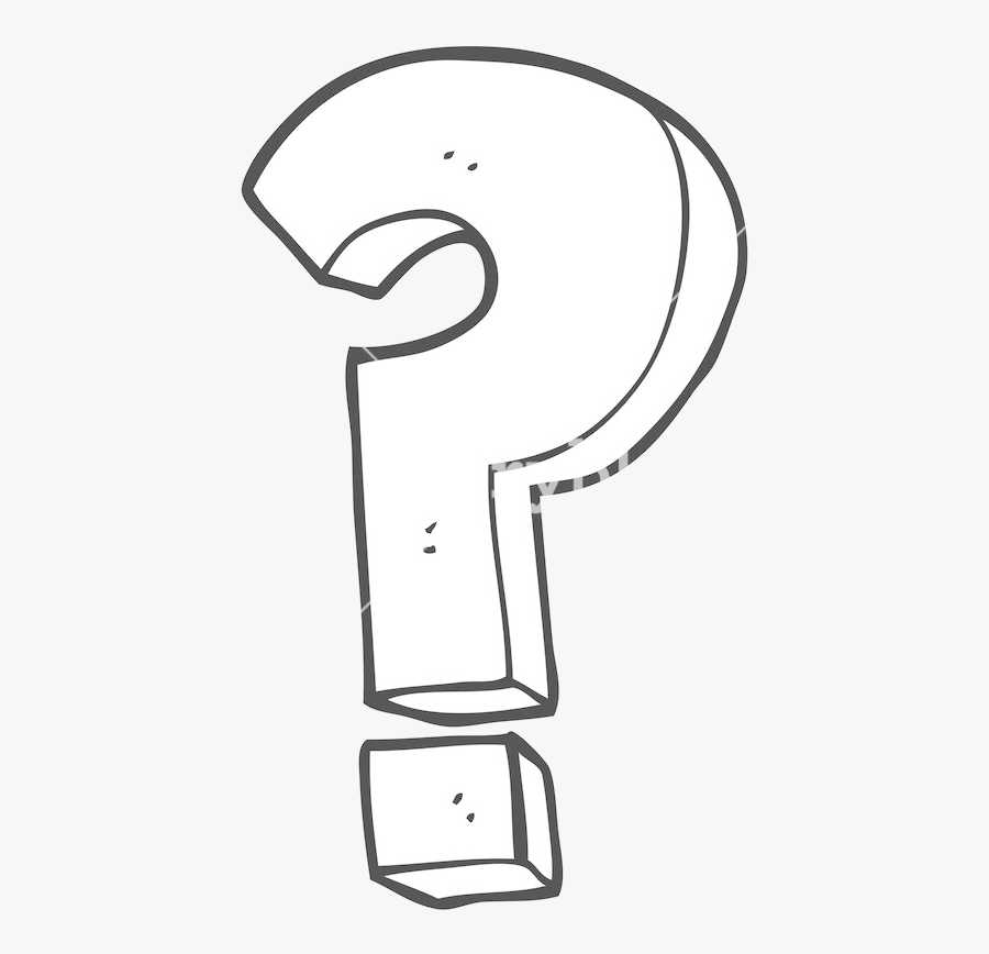 Question Mark Clipart Black And White Freehand Drawn - Line Art, Transparent Clipart