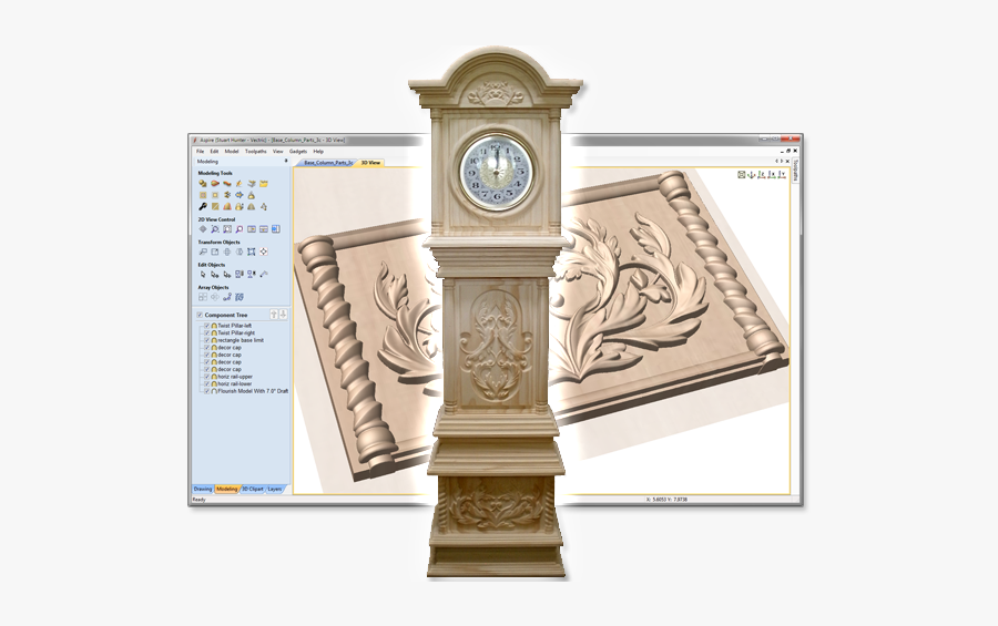 Mini Grandfather Clock Cnc, Transparent Clipart