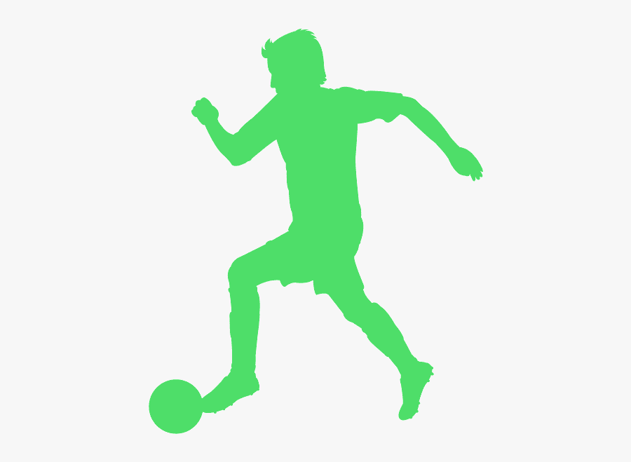 Green Silhouette Soccer, Transparent Clipart