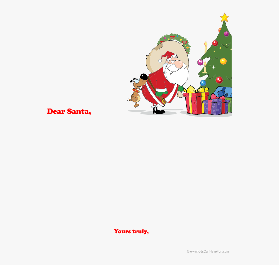 Transparent Santa List Clipart - Santa Putting Presents Under Tree Cartoon, Transparent Clipart