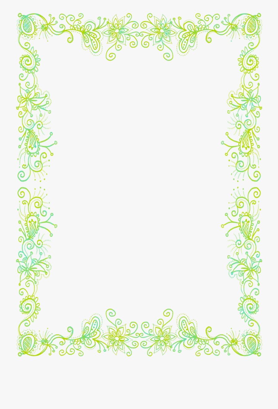 Border Green Floral Clipart Allusion, Transparent Clipart