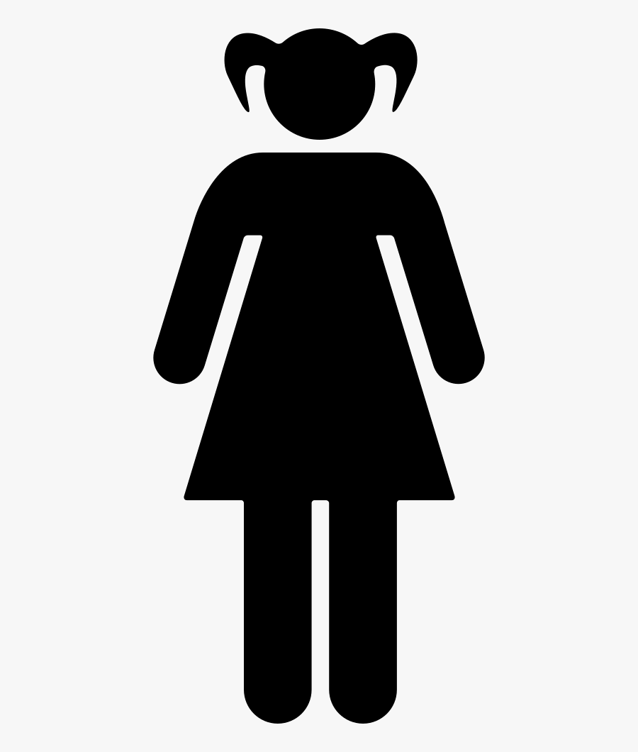 Young Woman With Two Ponytails Comments - Red Female Toilet Sign , Free ...