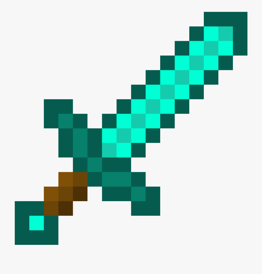 Clip Art Pixilart By Dwudgamr - Transparent Minecraft Diamond Sword, Transparent Clipart