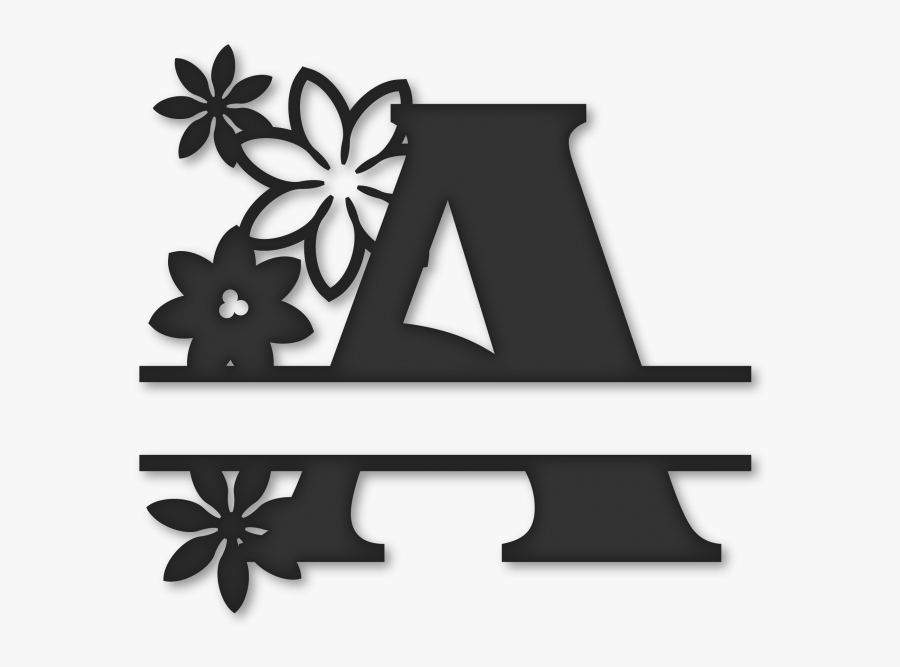 Flower Split Monogram A - Split Letter A Monogram Png , Free