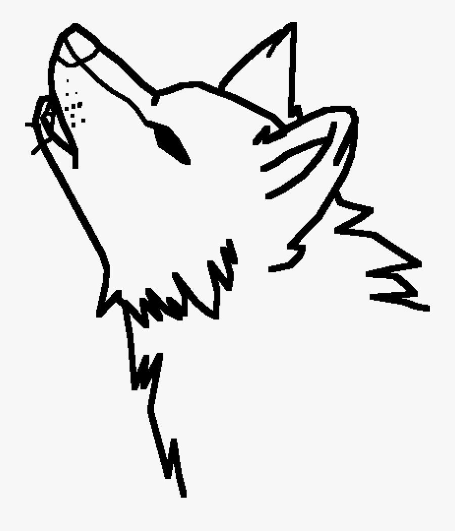 A Howling Wolf - Cute Wolf Drawing Easy, Transparent Clipart
