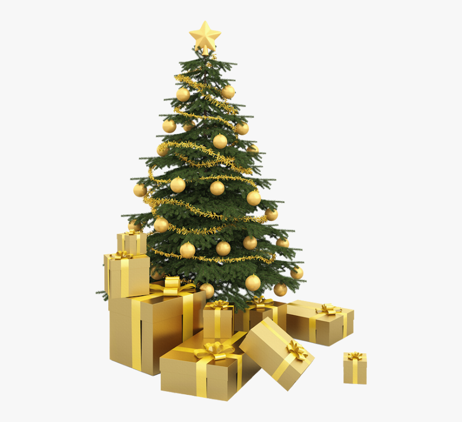 Gold Christmas Tree Png , Free Transparent Clipart - ClipartKey