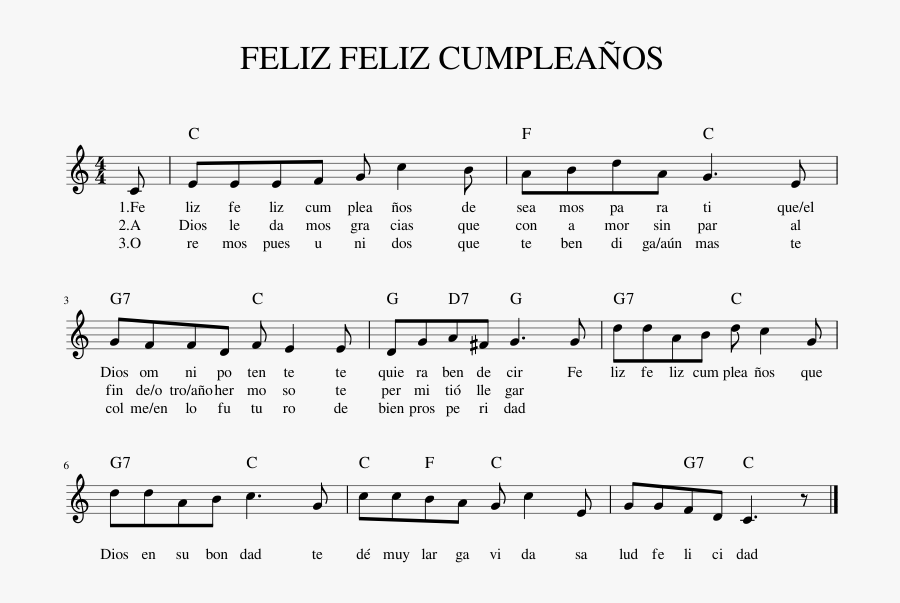 Feliz Feliz Cumpleaños Sheet Music For Piano Download - Mississippi River Violin Sheet Music, Transparent Clipart
