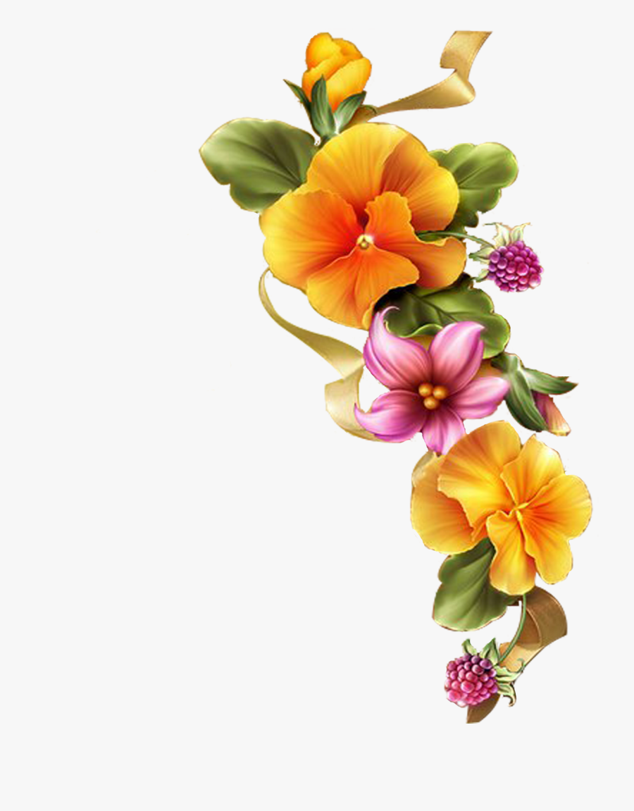 0 C3246 8499c47c Orig Floral Border, Pansies, Flower - Flower Design Png For Embroidery, Transparent Clipart