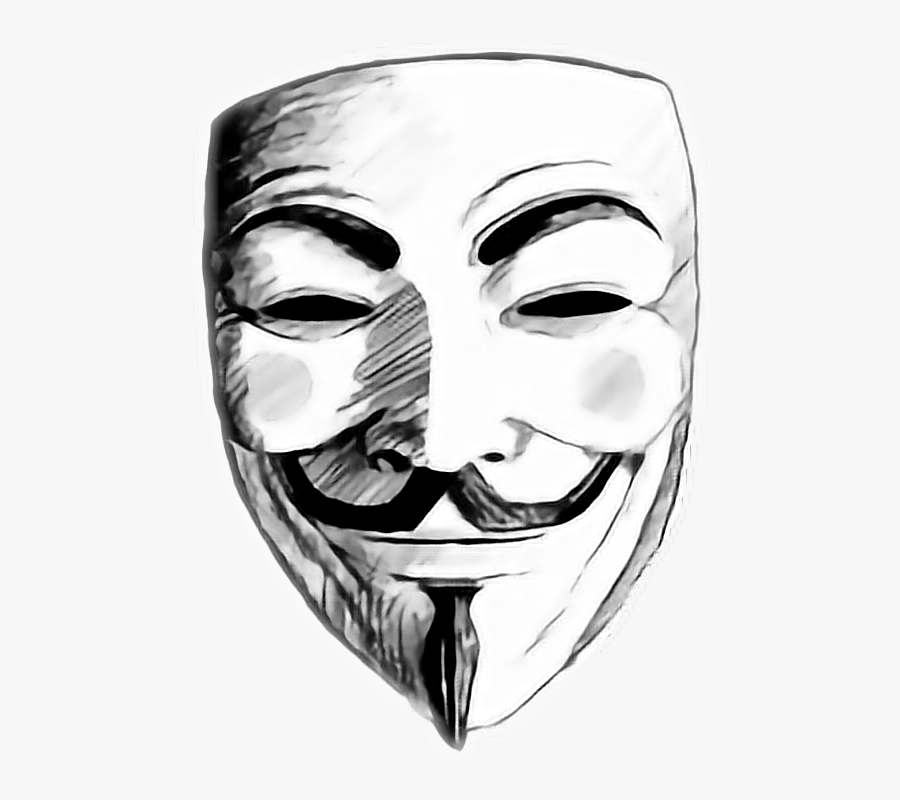 Guy Fawkes Mask Png -picture Transparent Stock Anonymous - V For Vendetta Draw, Transparent Clipart