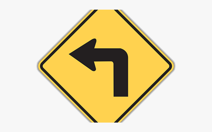 Road Danger Signs - Left Turn Traffic Sign, Transparent Clipart