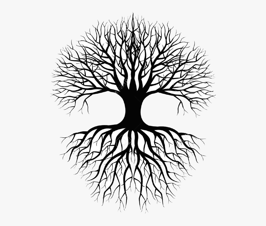 Tree And Roots Silhouette, Transparent Clipart