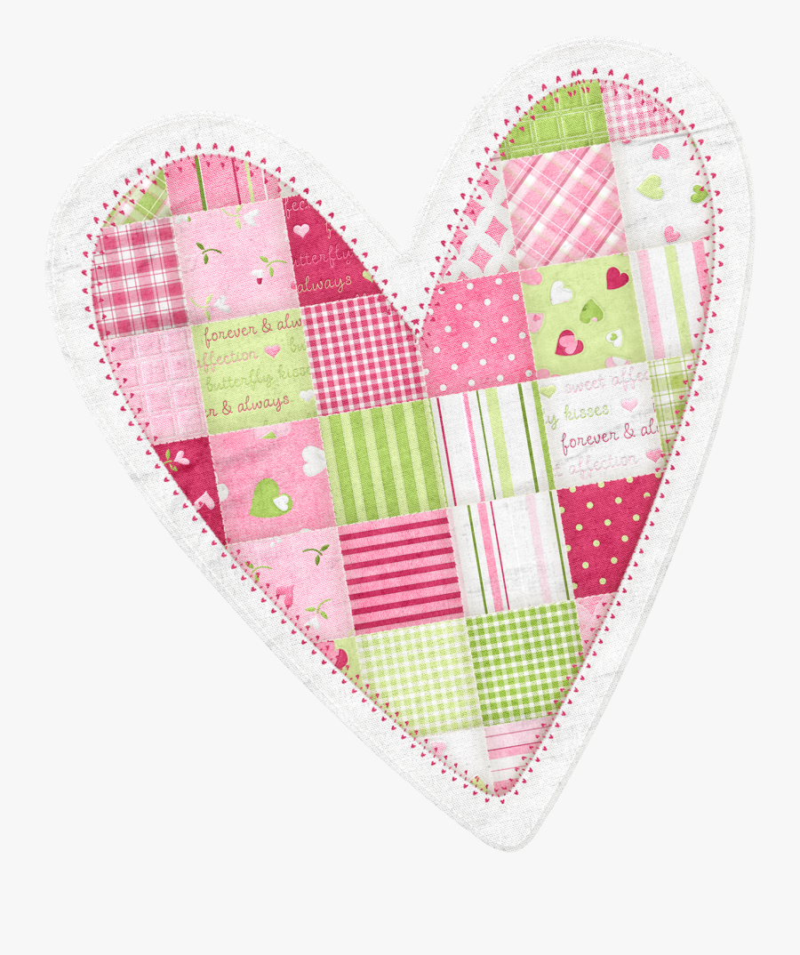 Transparent Patchwork Heart Clipart - Quilted Heart Clipart, Transparent Clipart