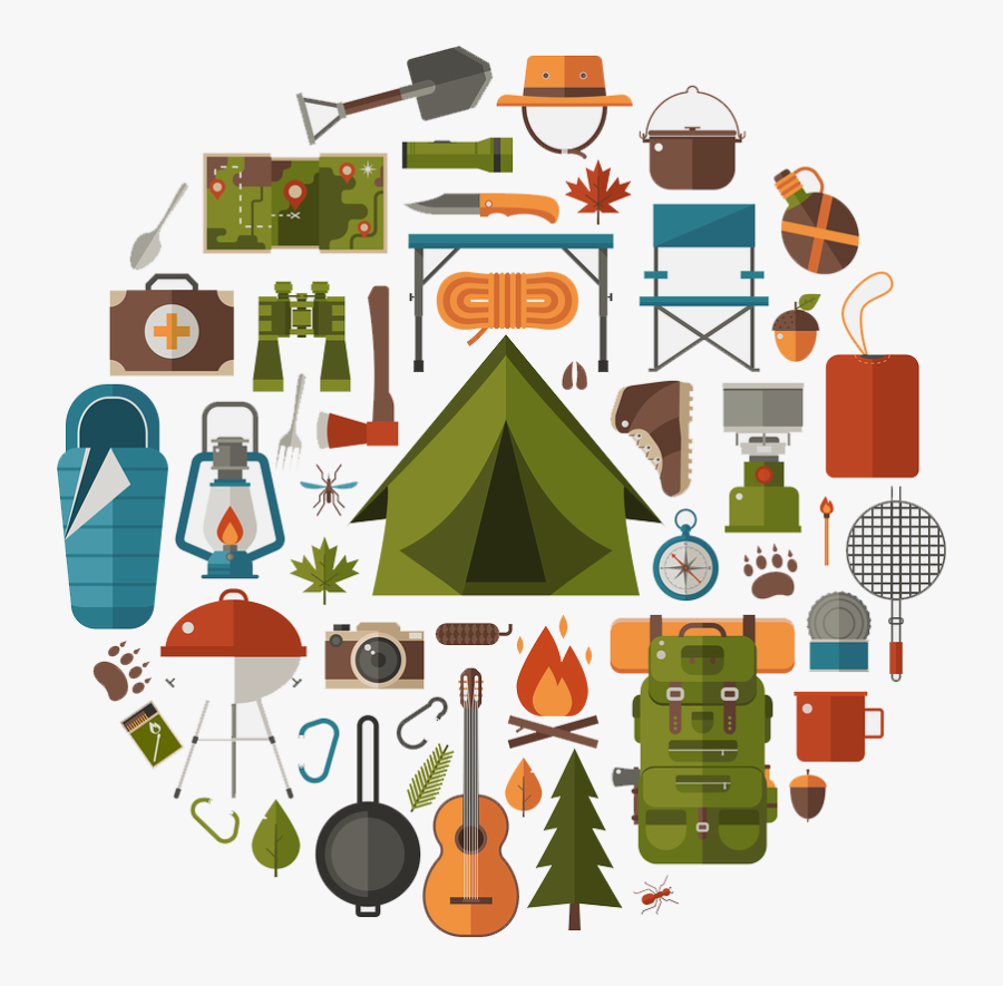 Hiking Equipment Vector, Transparent Clipart