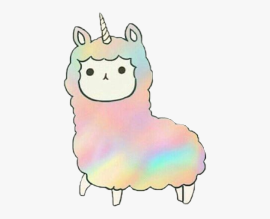 Llama Rainbow Unicorn Freetoedit - Alpaga Kawaii, Transparent Clipart