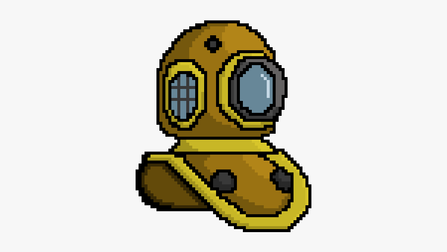 Diving Helmet Pixel Art, Transparent Clipart