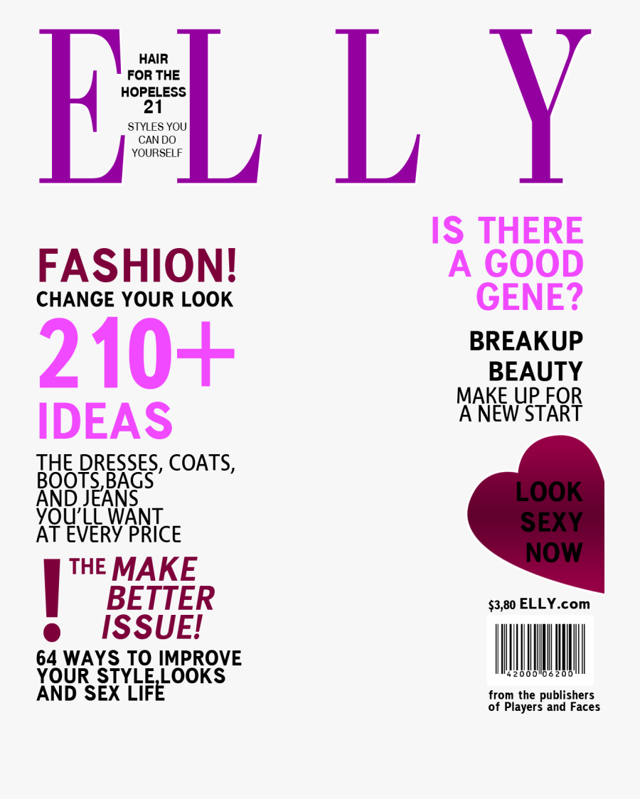 Clip Art Fake Magazine Cover Template Photoshop - Fashion Magazine Cover Template Png, Transparent Clipart