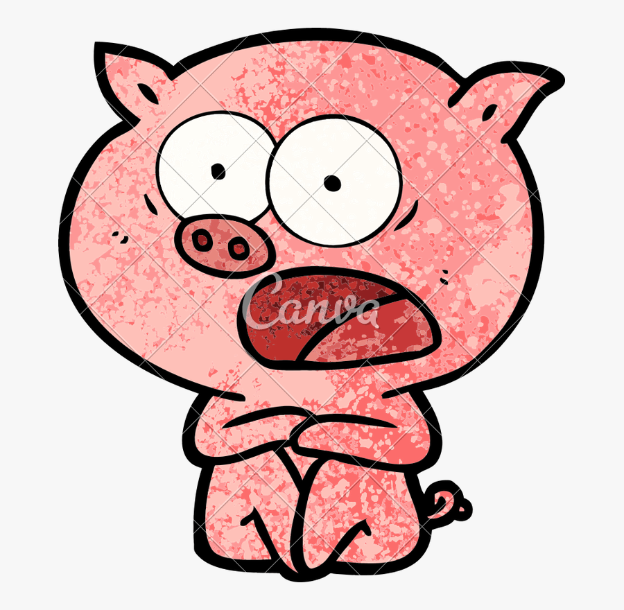 Clip Art Shocked Cartoon - Shocked Cartoon Pig, Transparent Clipart