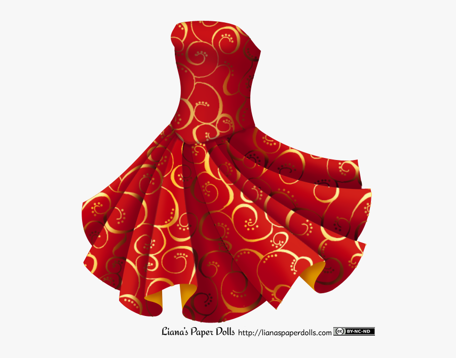 Red And Gold - Dress Png, Transparent Clipart