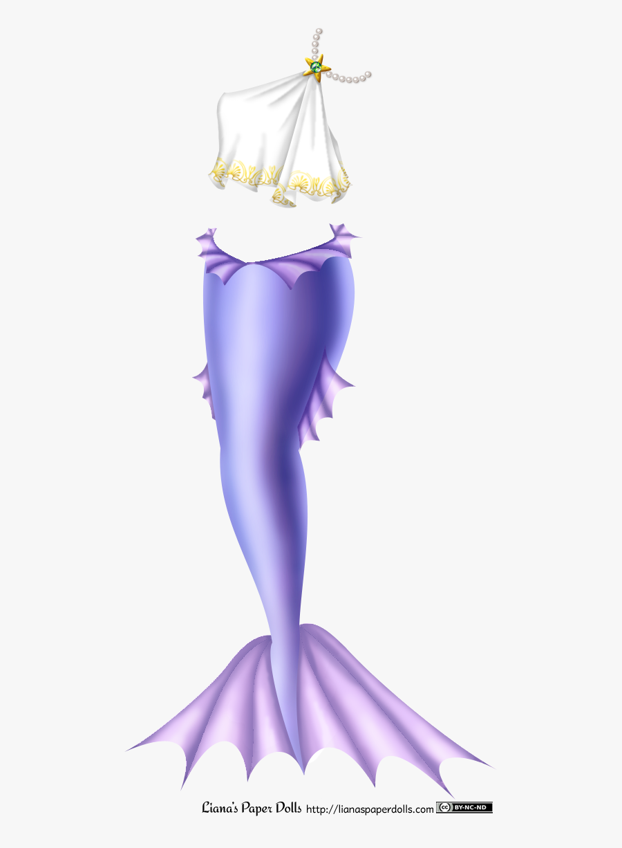 Transparent Mermaid Drawing Png - Paper Doll Mermaid, Transparent Clipart