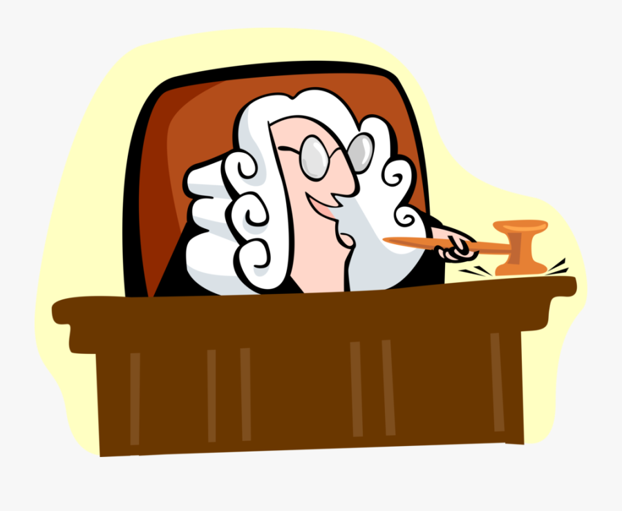 Vector Illustration Of Judge Behind Judicial Law Court - Judge Clip Art, Transparent Clipart